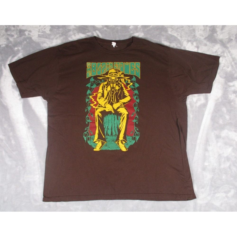 Vintage The Black Crowes Rock Roll T shirt 2 sided 90s Anvil Tag Brown Size 2XL